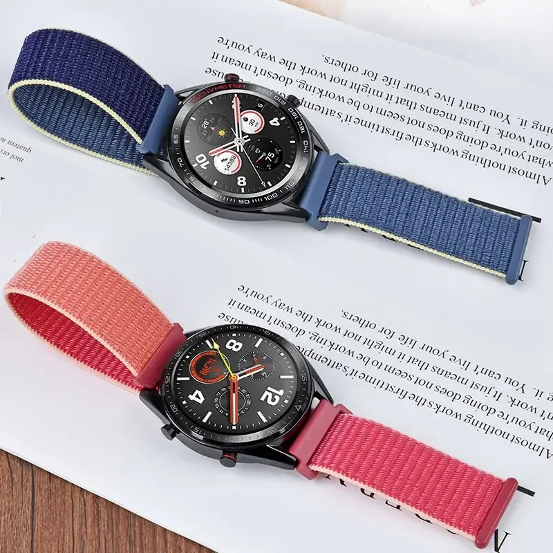 สายสำหรับ Samsung Galaxy Watch 4/5/6 CLASSIC/5 Pro 45mm 47mm 43mm 44mm สายรัดข้อมือไนลอน Correa huawei Huawei GT 2E 3 22mm 20mm