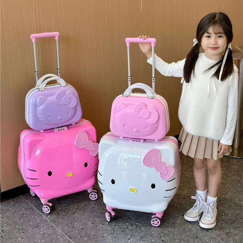 Sanrios criança trole caso dos desenhos animados caso cosmético caixa de presente carry-on mala presente de aniversário menina kawaii dos desenhos animados grande capacidade