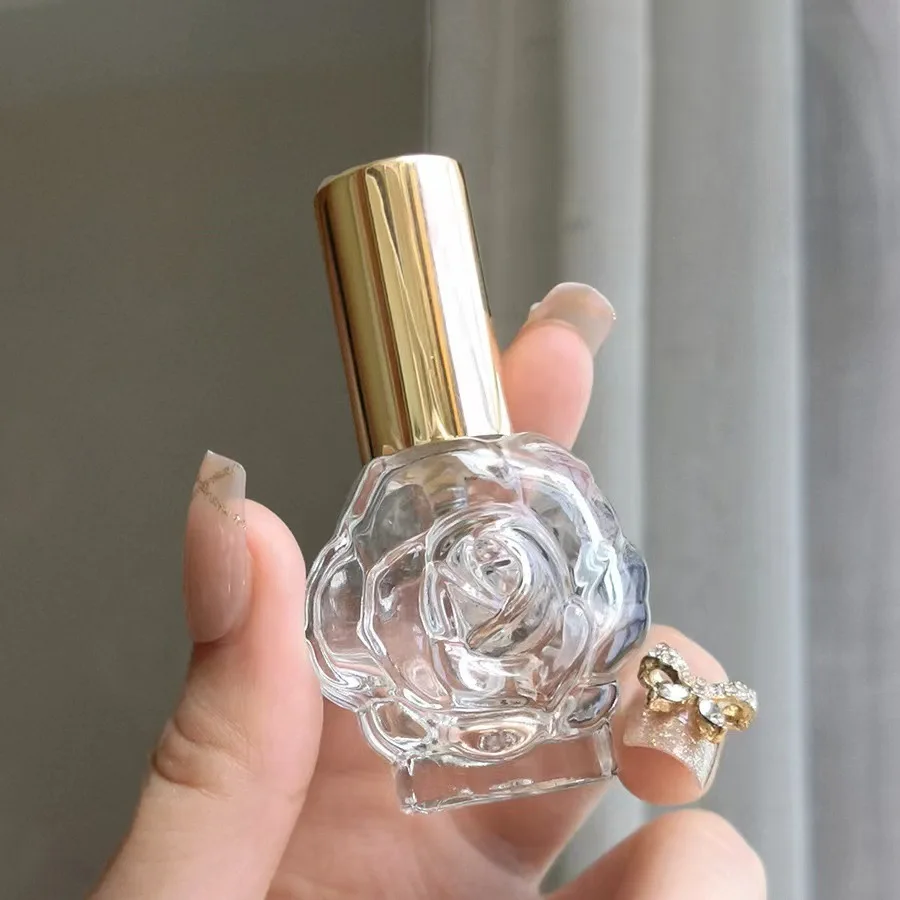 Perfume Bottle 10ML Glass Spray Mini Rose Shape Bottle Empty Cosmetic Alcohol Container Mist Atomizer Travel Simple Sprayer