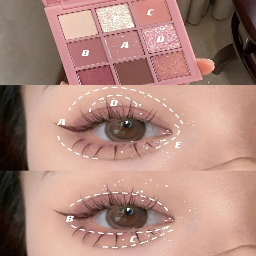DIKALU vassoio per ombretti in acrilico trasparente Pearl Matte Waterproof non è facile da sformare ombretto a nove griglie Color terra