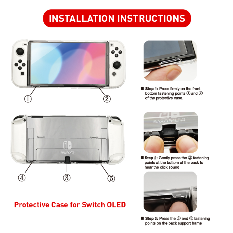 Para nintendo switch escudo caso duro "m" e "l" estilo habitação protetora capa fina pele ns switch oled acessórios do jogo