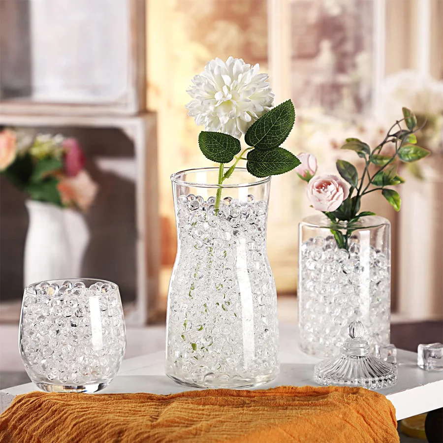 2.000 pezzi di perline che crescono nell'acqua, palline magiche in gel, perle trasparenti per vaso di fiori, decorazione per la casa, fango di cristallo trasparente