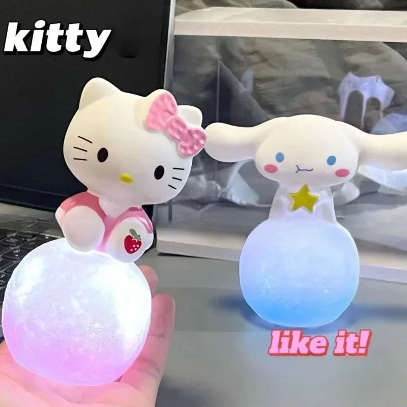 Miniso Hello Kitty ночник светящаяся детская игрушка прикроватная лампа аниме мультфильм Kuromi Cinnamoroll милый детский подарок