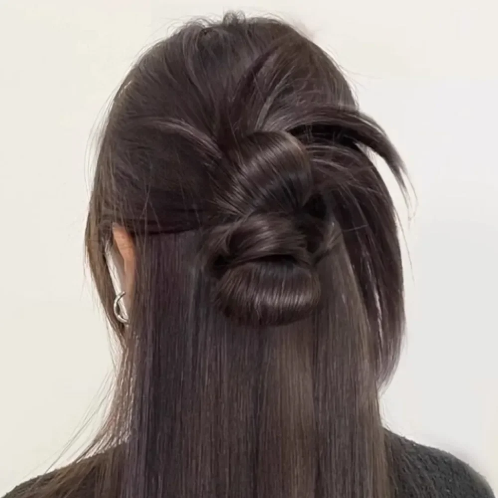 Frikadelle Kopf Synthetische Perücke Halte Clip Koreanische Faul Stil Erhöhen Haar Volumen Flauschigen Gefälschte Haar Simulation Kopfbedeckungen