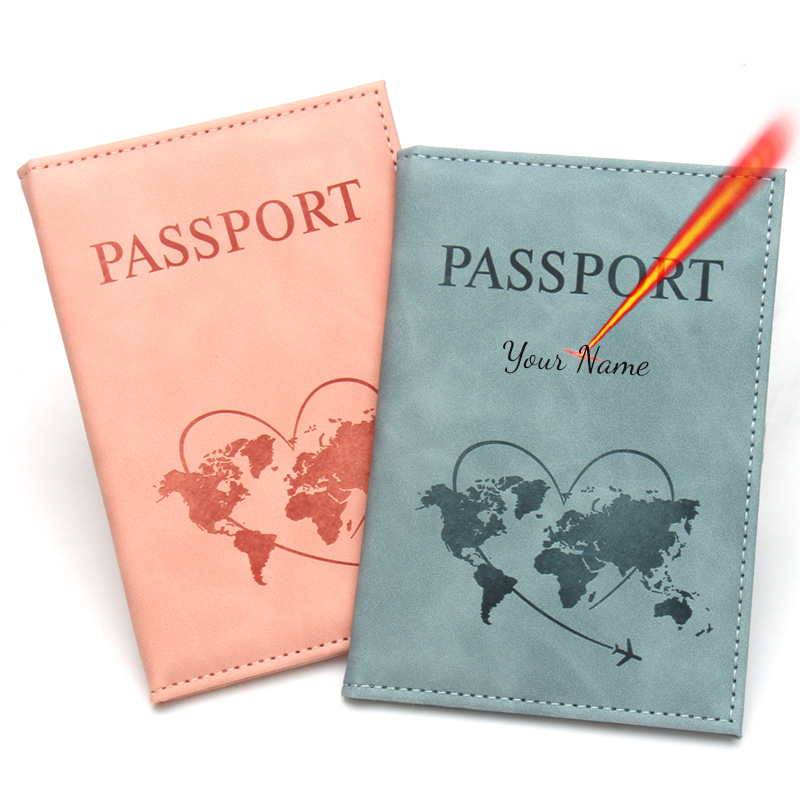 Прекрасная карта Обложка для паспорта Модный дорожный кошелек Органайзер для документов Пассеспорт Персонаж Имя на защите паспорта