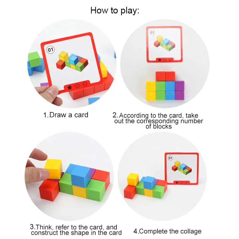Montessori Magic Block ปริศนาของเล่น Spatial Logical Thinking เกมการฝึกอบรม Rainbow ซ้อนบล็อกคณิตศาสตร์ของเล่นเพื่อการศึกษาเด็ก