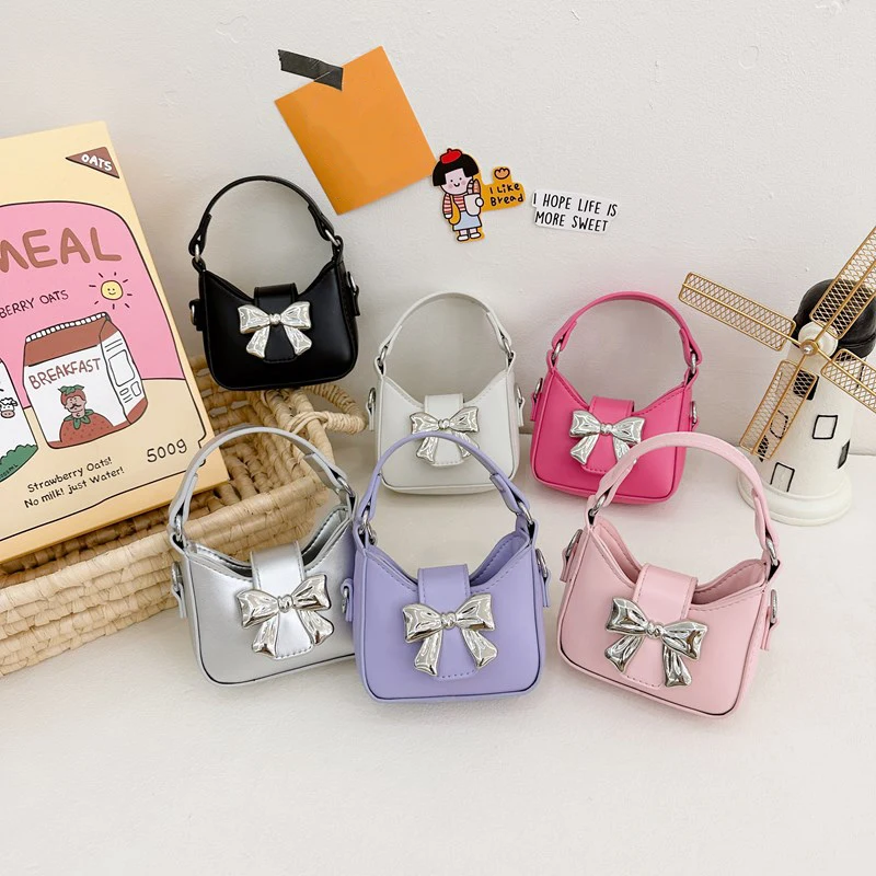 Estilo coreano menina princesa saco bonito doce arco corrente crossbody sacos para meninas bowknot sacos de mão da criança bolsas e bolsas presente