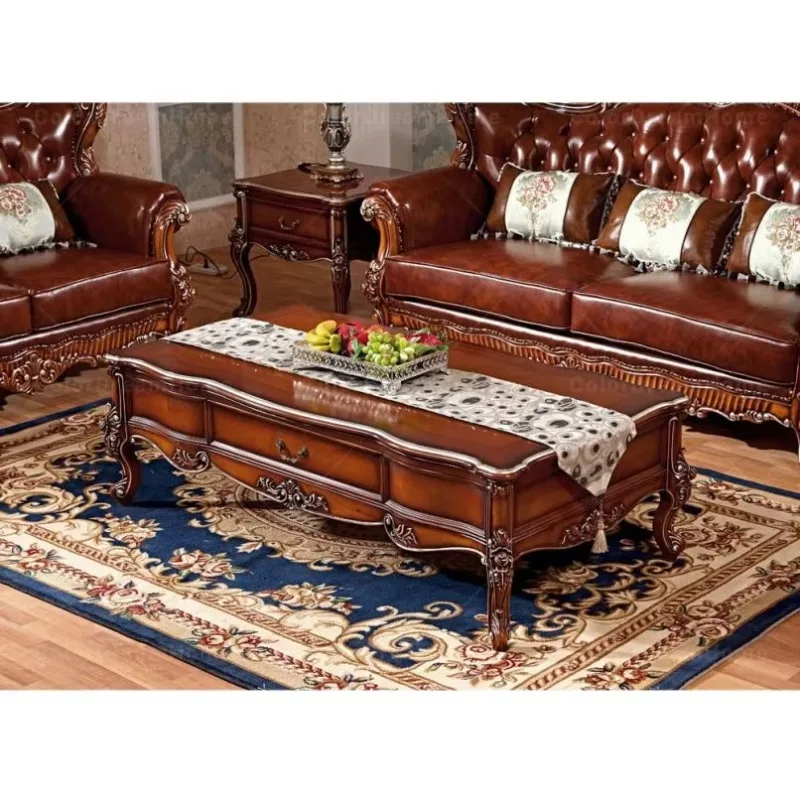 Móveis clássicos americanos para casa, sala de estar, mesa central de madeira, café
