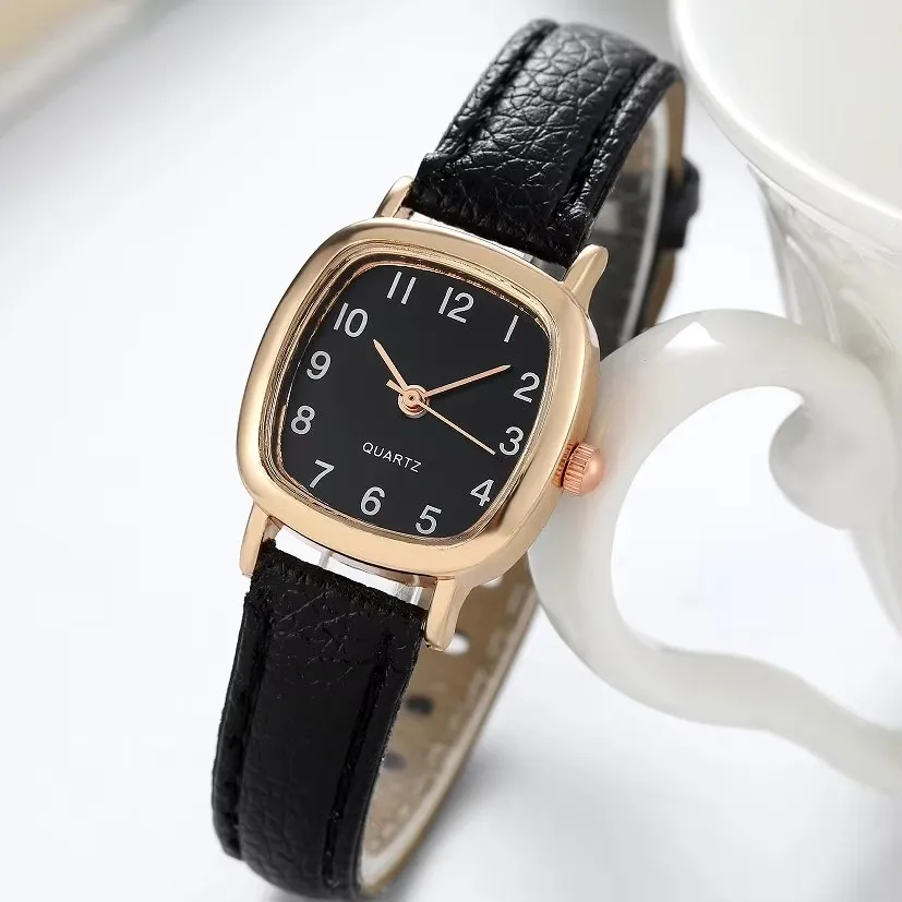 Kegllect carré femmes Simple petit cadran étudiant montres Vintage ceinture Quartz montre-bracelet