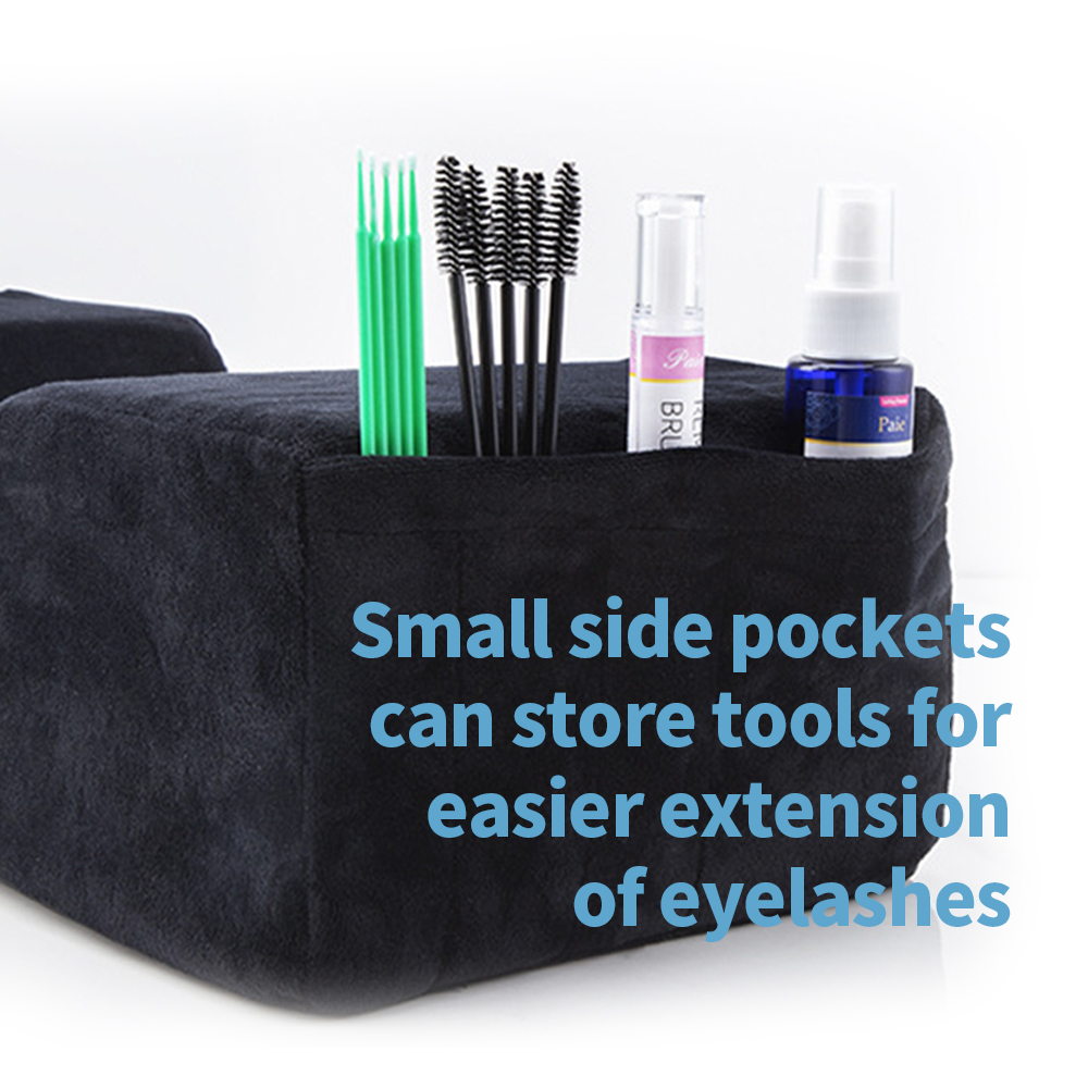 Cuscino per ciglia Supporto per il collo Cuscino morbido per ciglia Innesto di ciglia Cuscino per estensione ciglia in memory foam con salone di trucco tascabile