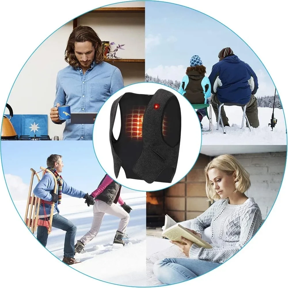 Chaleco calefactable de alta calidad para hombre, chaquetas eléctricas con calefacción de grafeno, chaqueta acolchada con calefacción USB, otoño e invierno