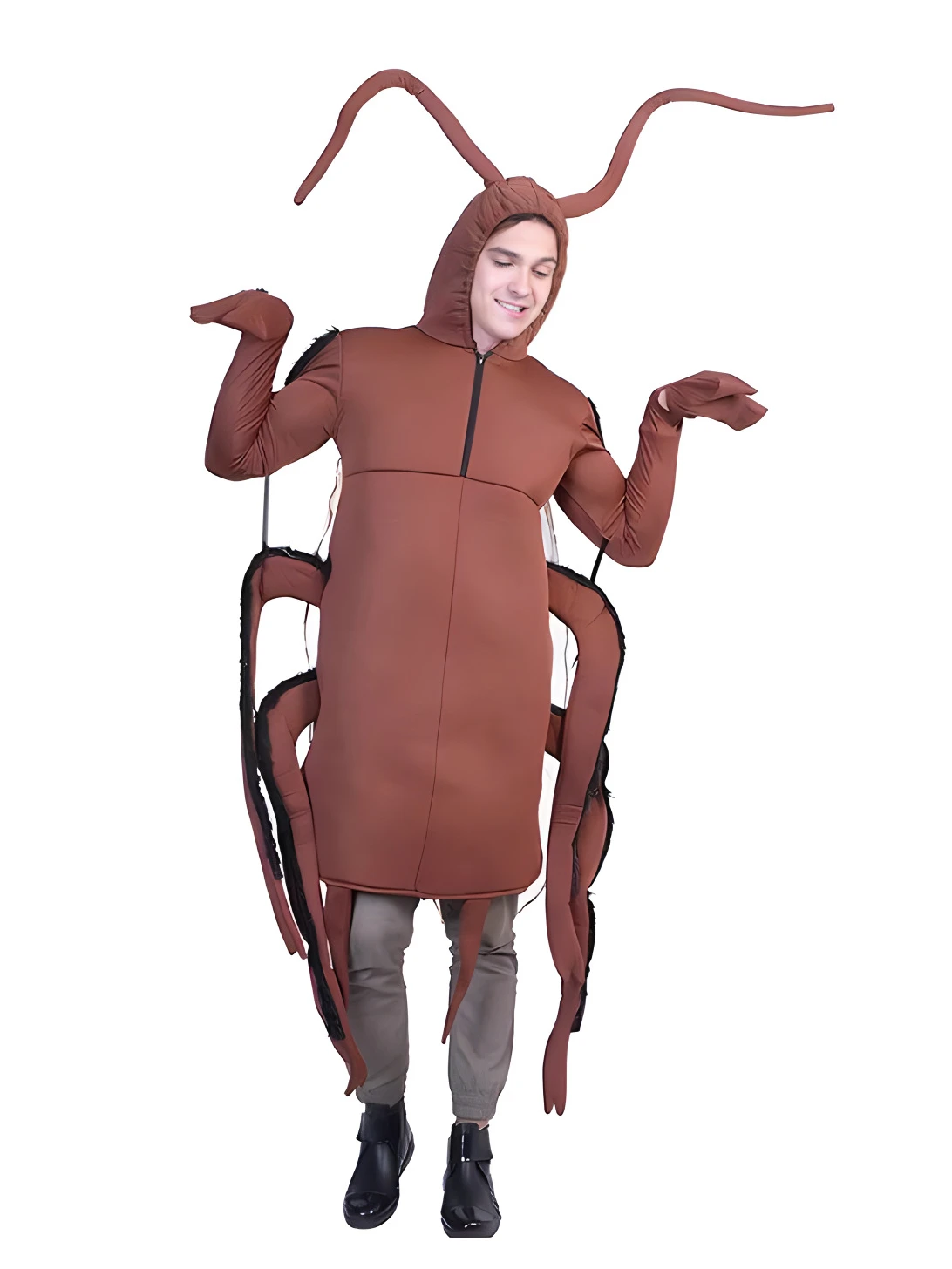 大人子供プレイハロウィンコスチュームユニセックスおかしい衣装パーティー小道具衣装ワンピース服コスプレゴキブリ服 2024