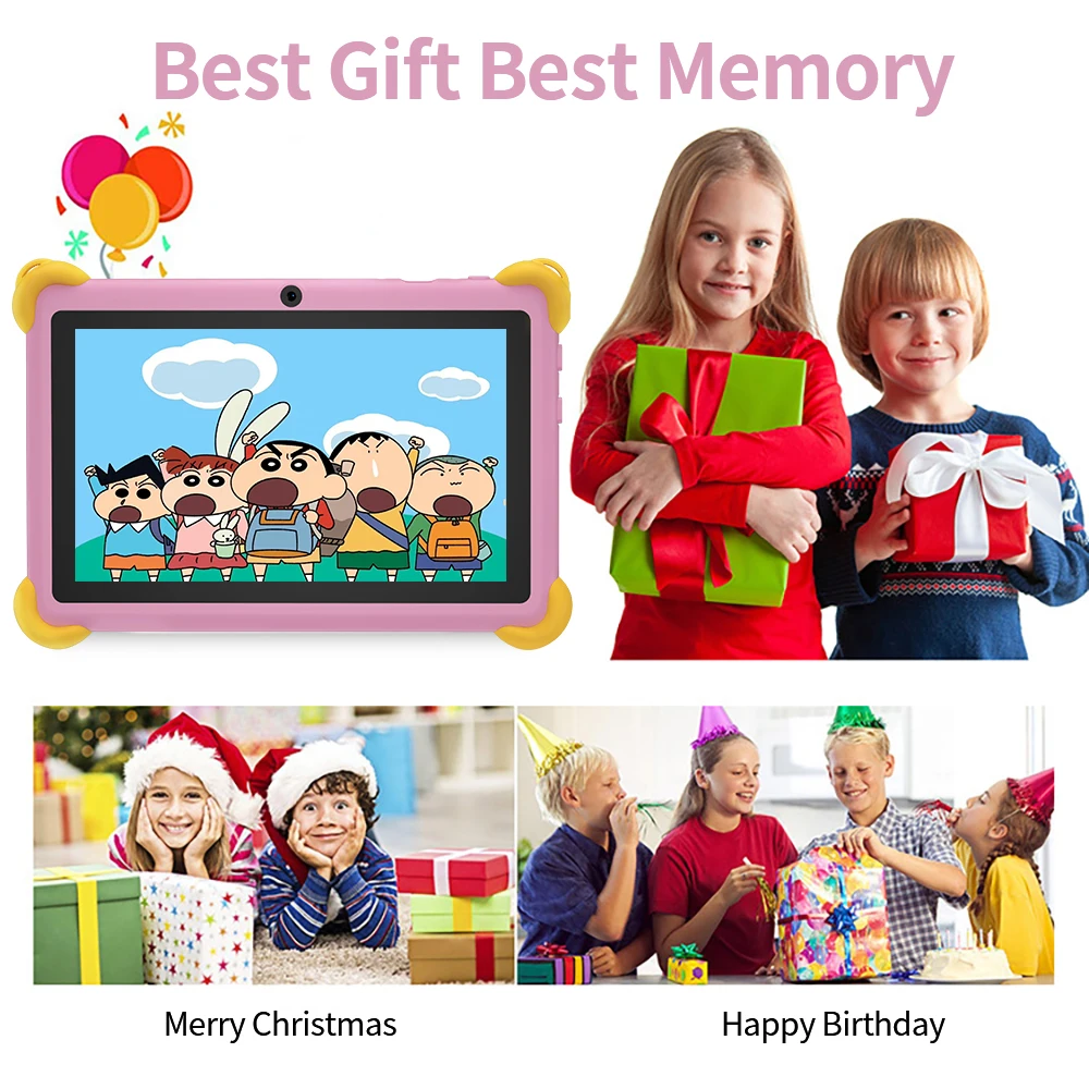 Novo tablet infantil global de 7,0 polegadas com 4 GB de RAM, 64 GB de ROM, bateria 5G WiF4000mAh, câmeras duplas com suporte para Google Android 9.0