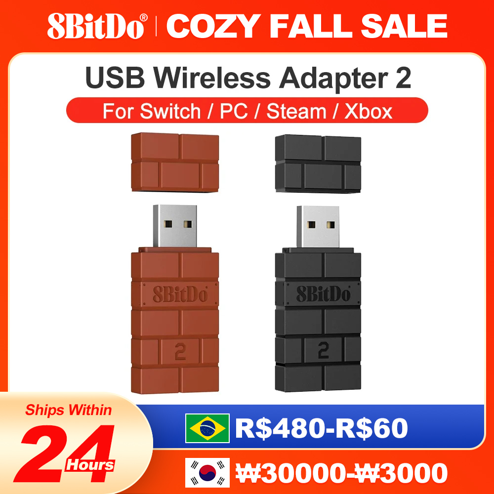 8bitdo adaptador 2 inalámbrico USB con Bluetooth  para nintendo switch,playstatíon, Windows, Mac, Raspberry Pi, compatible con PS3, ps4 ,PS5, xbox series s,xbox one ,xbox series x , Controller