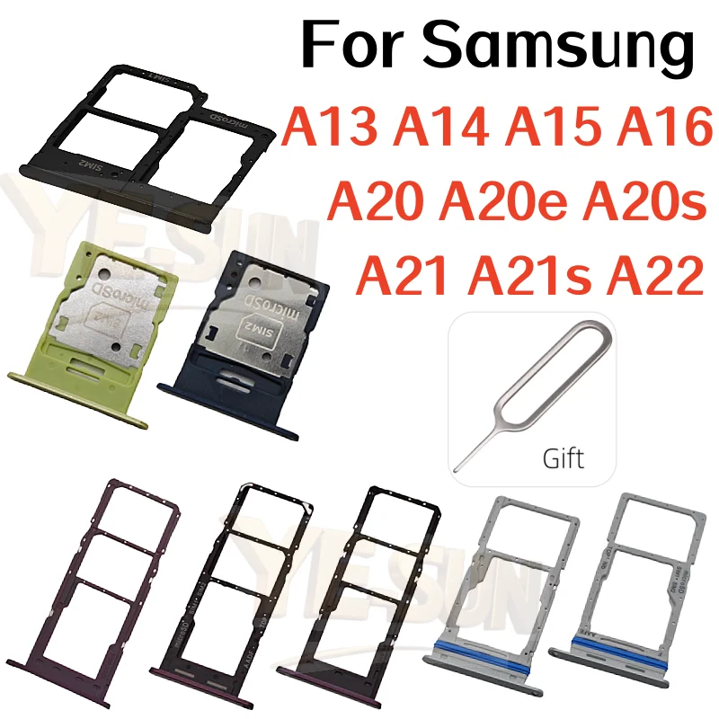 Для Samsung Galaxy A13 A14 A15 A16 A20 A20e A20s A21 A21s A22 Держатель ящика лотка для SIM-карты с двумя слотами Запасные части