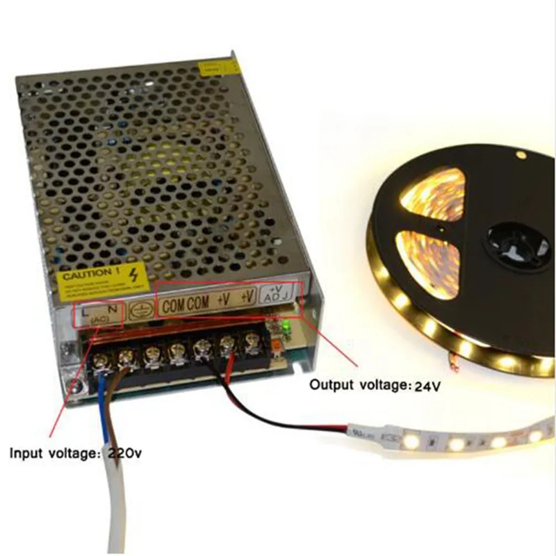 VUSUM Beleuchtung Transformator AC110V-220V zu DC 5V 12V 24V 48V Netzteil Adapter 2A 5A 10A 15A 20A 30A LED Streifen Schalter Fahrer