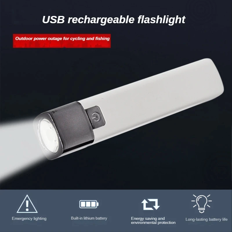 ไฟฉาย USB กันน้ำมากๆสว่างแบบพกพาไฟฉายโคมไฟแบบชาร์จสำหรับในร่มเล่นกลางแจ้งตั้งแคมป์และตกปลา