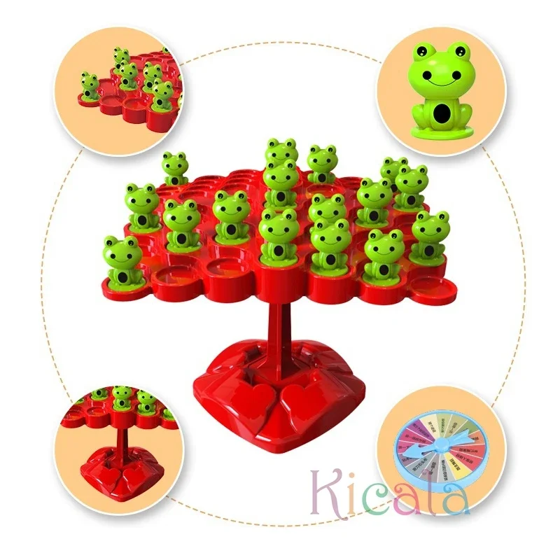 Montessori ของเล่นคณิตศาสตร์ Balancing Board ปริศนาสําหรับเด็กกบ Balance Tree การศึกษา Parent-child Interaction โต๊ะเกมของเล่น