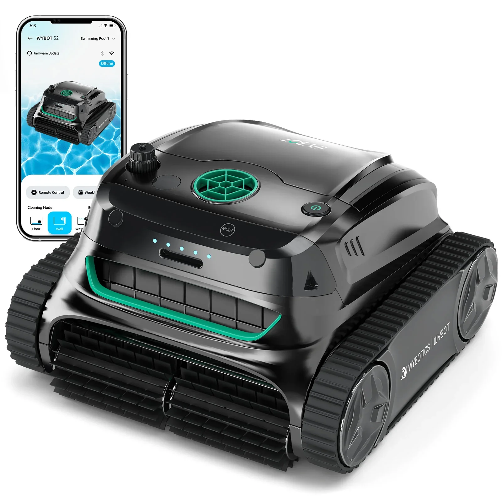 Robot limpiador de piscina de alta gama, inalámbrico S2 para piscinas grandes, función de escalada en pared, aspiradora de piscina, Control por aplicación