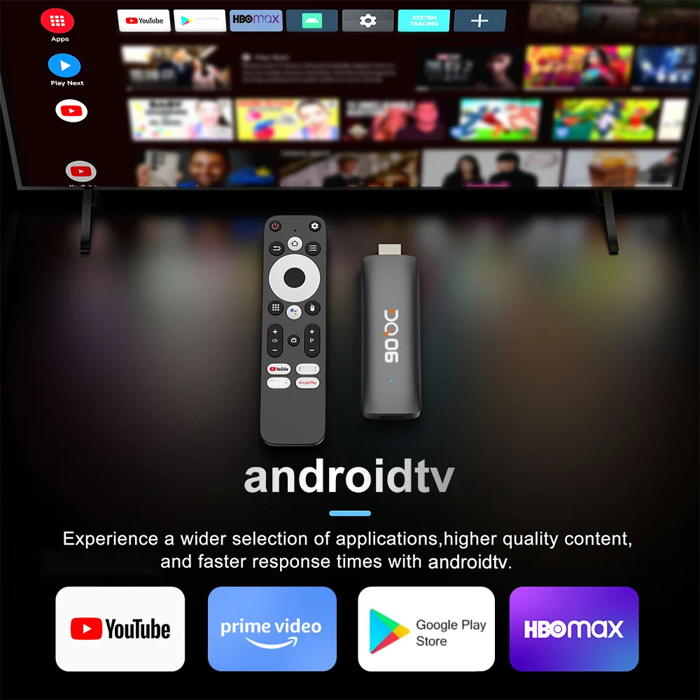 Мини-ТВ-приставка DQ06 ATV на базе Android 12, Allwinner H618, четырехъядерный процессор Cortex A53, поддержка 8K видео, 4K Wifi6 BT5.0, встроенный BT голосовой пульт дистанционного управления