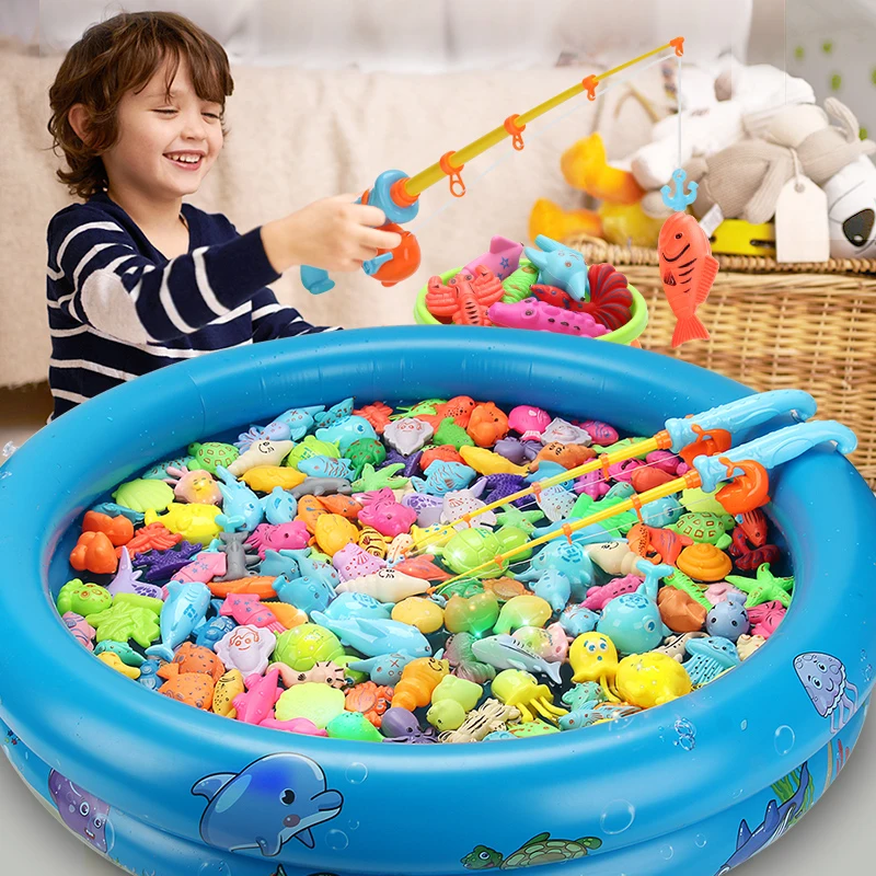 Juego de pesca magnético, modelo inflable para Fiesta EN LA Piscina, juegos y juguetes al aire libre más perfectos para niños, regalos de cumpleaños y Navidad