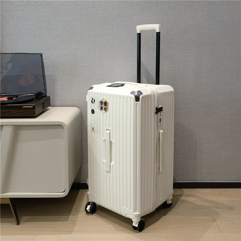 トレンディなユニセックス荷物スーツケースブレーキ付きユニバーサルホイールジッパーパスワードロックファッショナブルな ABS PC 素材トラベルバッグ