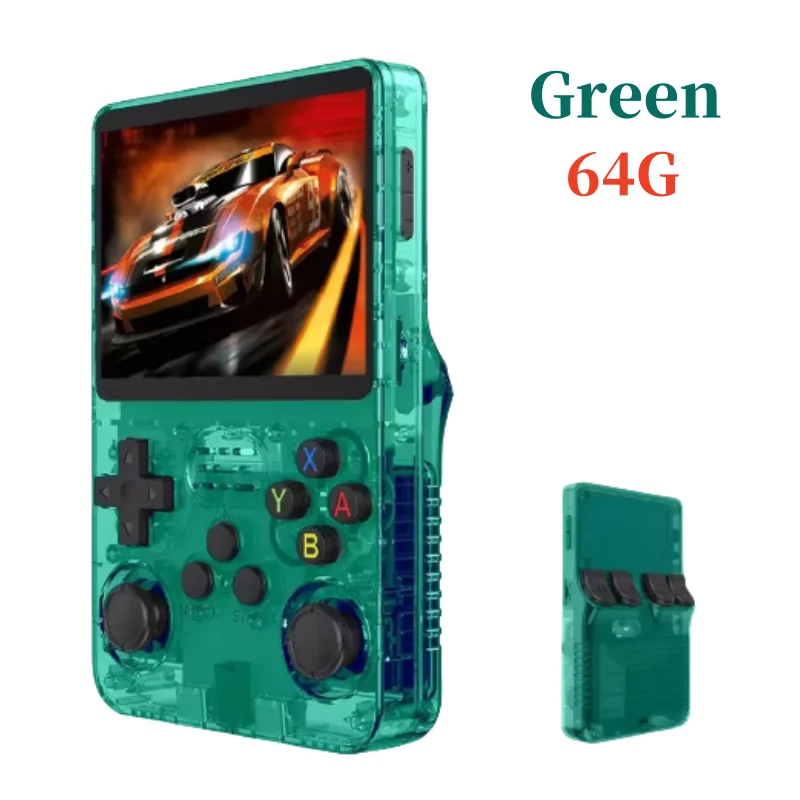 Consola de videojuegos R36S portátil Retro, sistema Linux, pantalla IPS de 3,5 pulgadas, reproductor de vídeo portátil de bolsillo, 64GB, 128GB