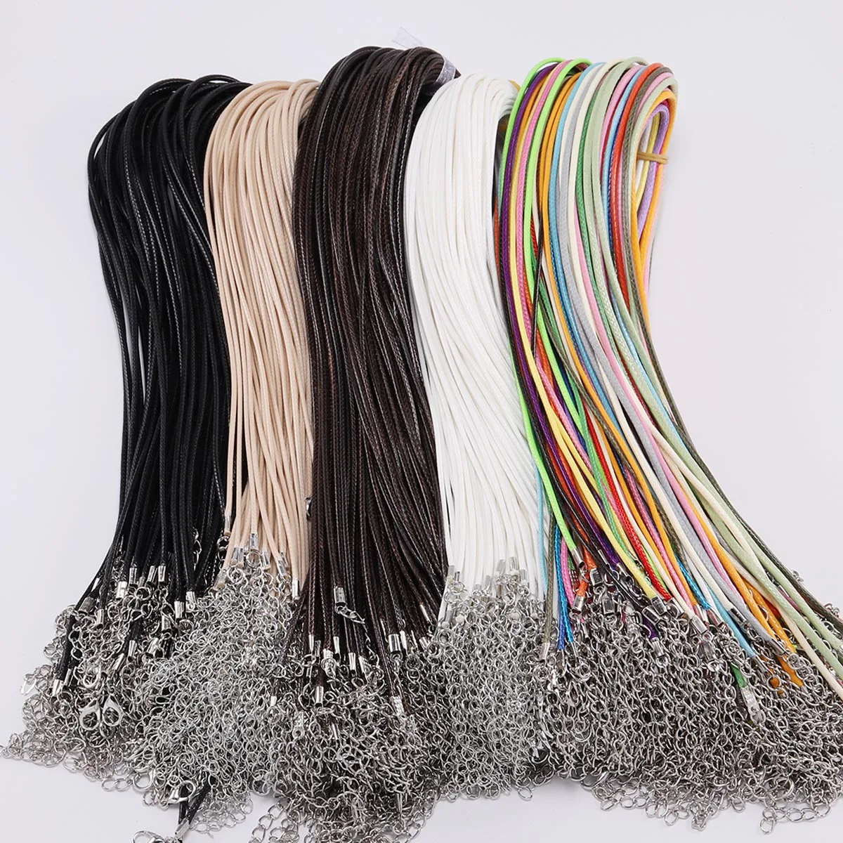 10 Teile/los 1,5/2mm Lederband Halskette Mit Verschluss Einstellbare Geflochtenen Seil für Schmuck Machen DIY Halskette Armband liefert