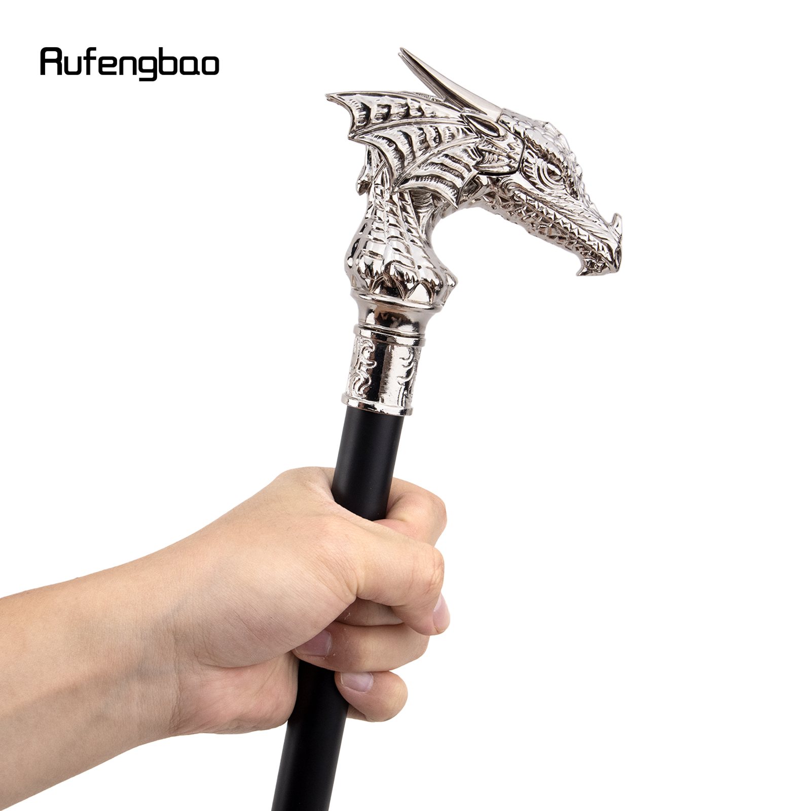 White Luxury Dragon Head Walking Cane, bengala decorativa de moda, Cosplay elegante cavalheiro, coroa de botão, 93cm