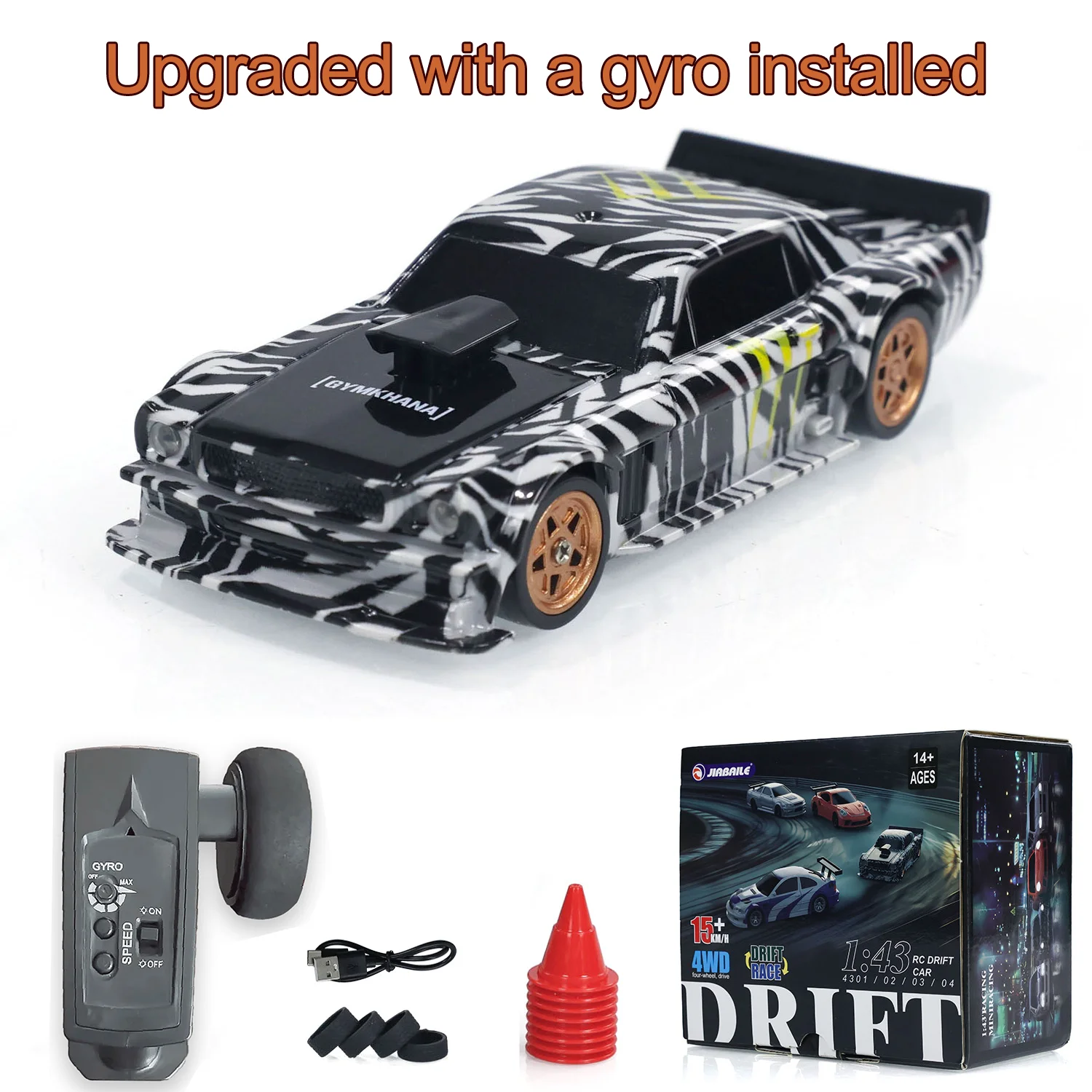 アップグレードジャイロミニおもちゃ 4WD 1/43 RC スピードカー RTR 2.4 グラムラジオコントロールレーシングドリフトカー四輪駆動高速モデルギフト