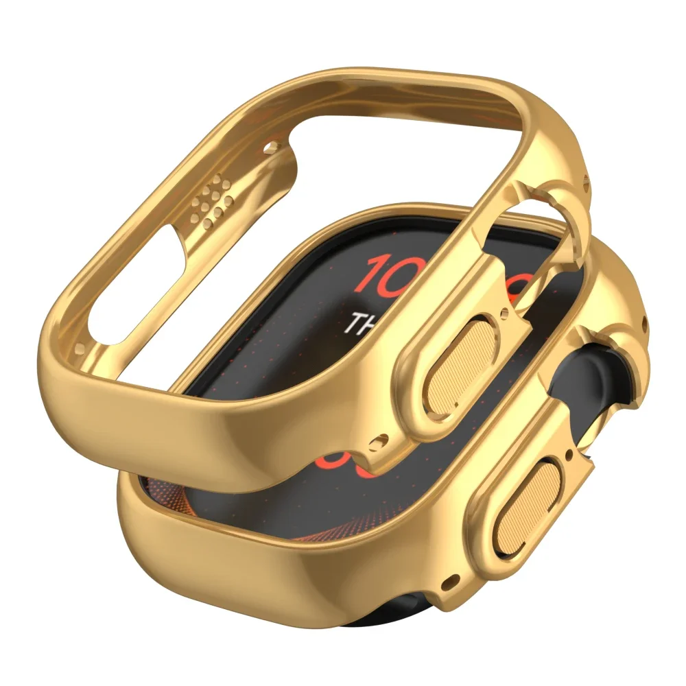 Dla Apple Watch 45 mm 41 mm 38 mm 42 mm 40 mm 44 mm Plated Skeleton Cover Hard PC Bumper Case Frame dla iWatch SE 8 7 6 5 4 3 2 1 Case