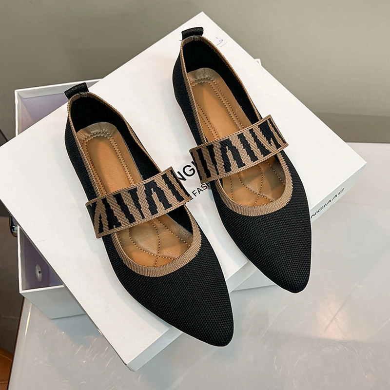 Ballet Flats Sapatos Casuais para Mulheres, Sapatilhas de Mulher Elegante, Confortável Dedo Apontado, Salto Baixo, Descalço, Em Oferta, Frete Grátis