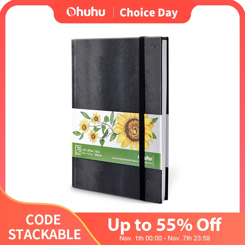 Ohuhu Marker Pads Art Sketchbook Hardcover Notebook Student Art Painting Drawing Watercolor Book Graffiti Sketch School Supplies