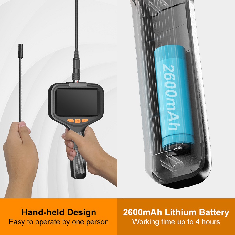 Single Dual Lens Handheld Endoskop 4.3 ''Bildschirm HD1080p 2m-100m Aviation Plug Rohr Inspektion Endoskop Kamera wasserdichte LEDs
