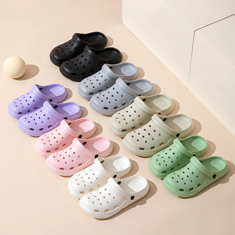 ผู้หญิงรองเท้าแตะชายหาดฤดูร้อน Casual Garden Clogs กลางแจ้งรองเท้าแตะปิดนิ้วเท้าสําหรับชายคู่ลื่น House รองเท้าแตะอาบน้ํา