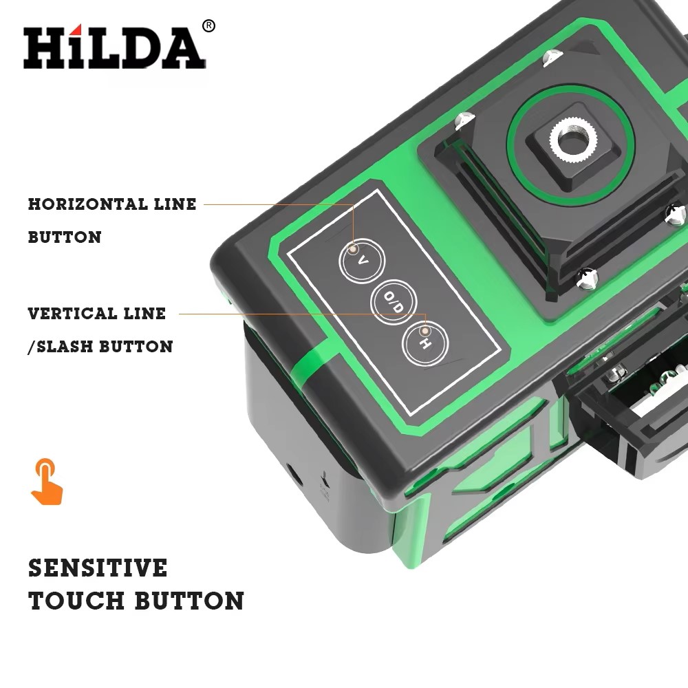 HILDA 16 líneas súper potente nivel láser 4D haz verde alta precisión automático 360 Horizontal y Vertical autonivelante