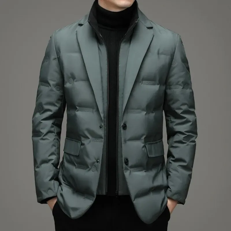 2025 Hochwertige Daunenjacke für Herren, Winter, Business, Freizeit, Mode, hübsche Entendaunen, mittellange Daunenjacke