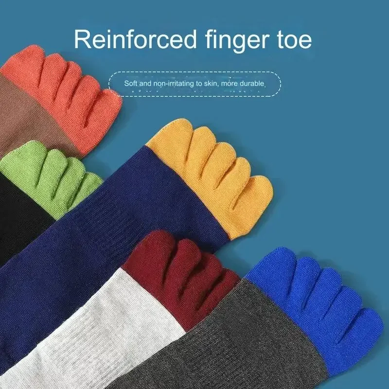 5 pares de calcetines informales de algodón con cinco dedos para hombre, calcetines deportivos transpirables con cinco dedos, calcetines con punta abierta de alta calidad para hombre