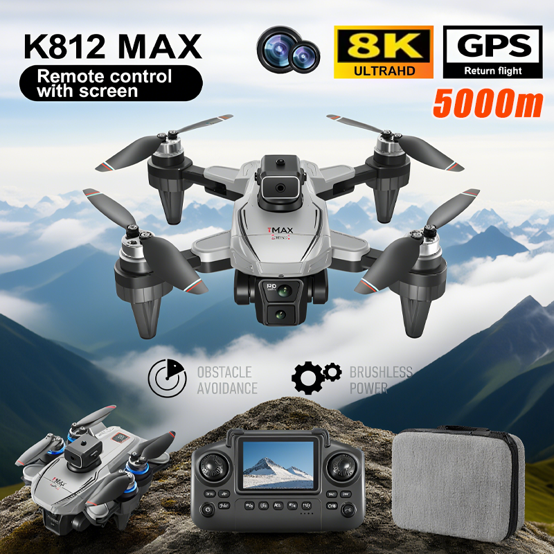 K812 MAX Drone 8K ESC Profissão HD Damera RC Dron GPS 5G Wifi FPV Quadcopter Dobrável Fotografia Aérea UAV Brinquedo de Controle Remoto