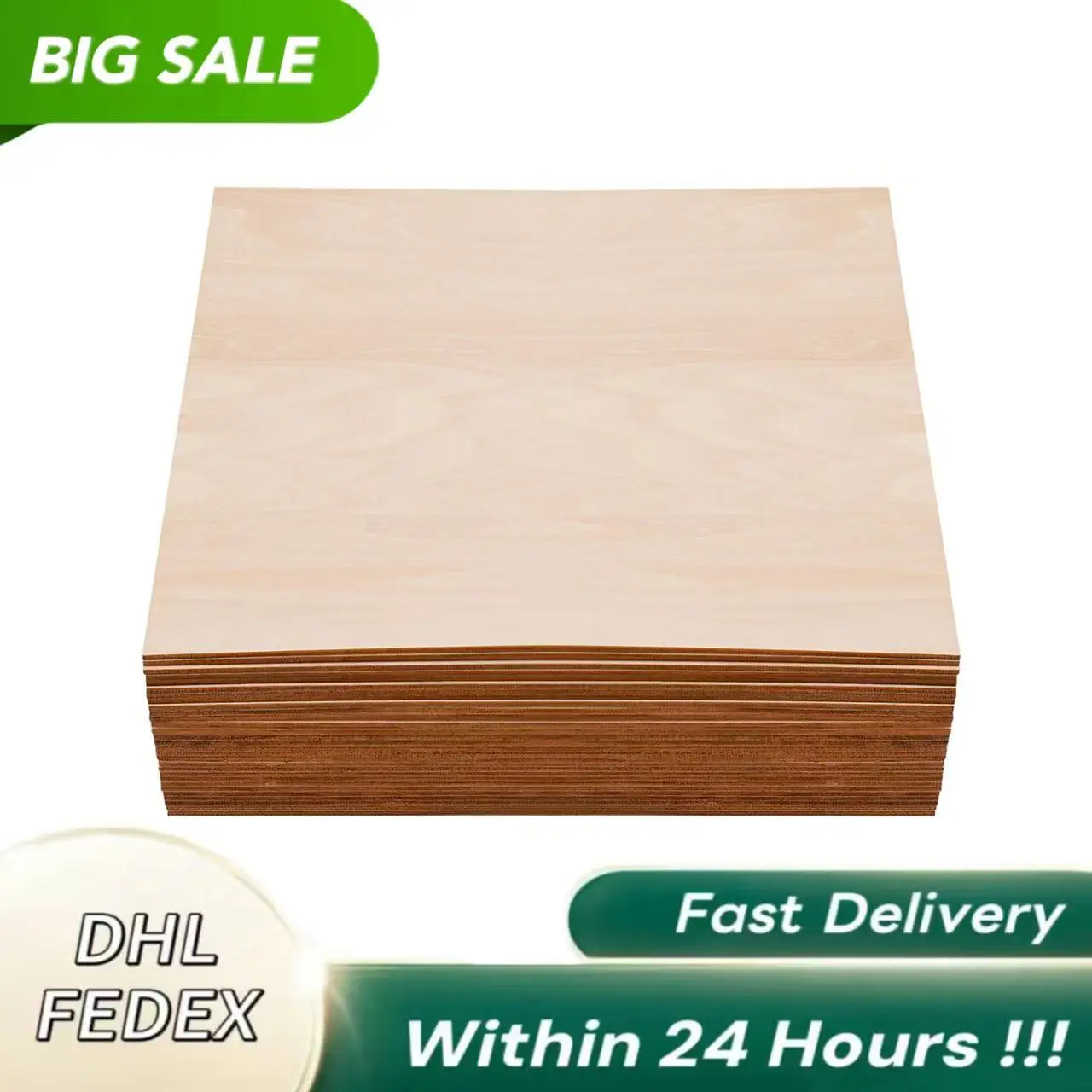 30-Piece Basswood Sheets 3mm Thickness Smooth Edges High Strength for Crafting, Furniture, Packaging & Home DIY Projects