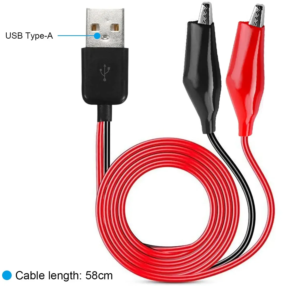 คลิปจระเข้เป็น USB, ที่หนีบจระเข้เป็นสายเชื่อมต่อตัวผู้ USB Type-A สายทดสอบทองแดงสําหรับการทดสอบแหล่งจ่ายไฟของวงจร