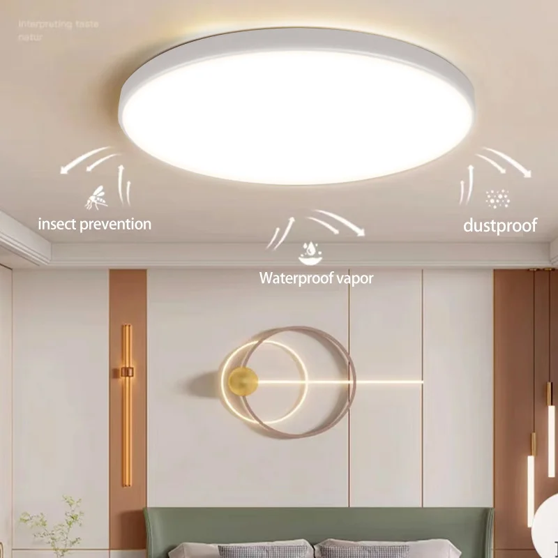 Lámpara de techo Led redonda, lámpara de techo ultrafina de 110V y 220V, iluminación interior para cocina, dormitorio, sala de estar y baño
