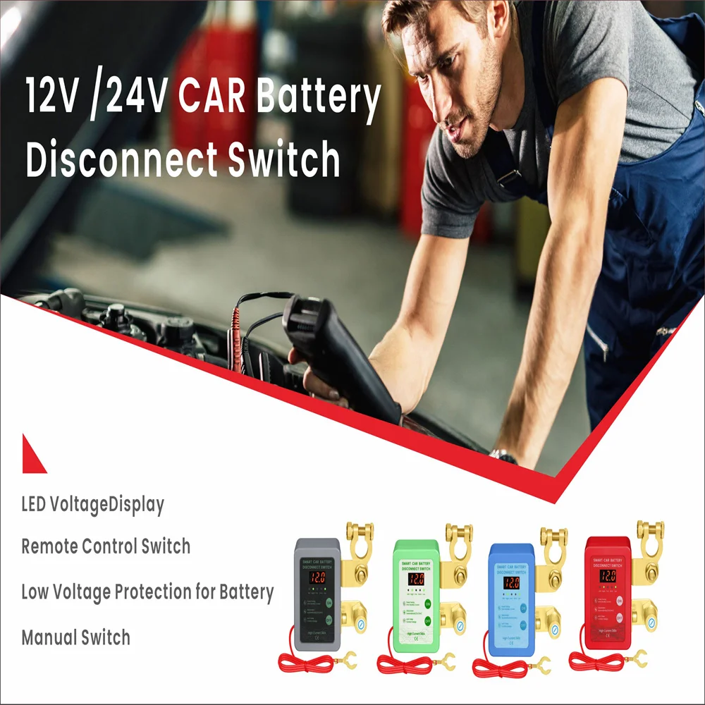 Mais novo 240a kill switch 12v interruptor de desconexão remota da bateria com display de tensão led interruptor de desligamento automático para automóvel