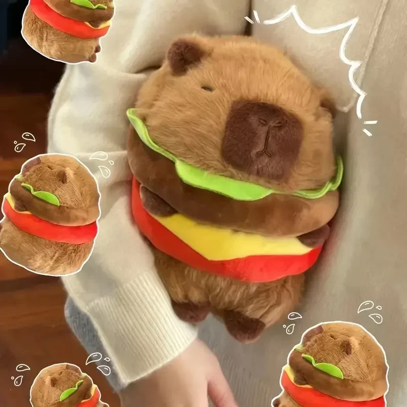 Capybara Plush ของเล่นรูปร่าง 20 ซม.7.87 นิ้วแฮมเบอร์เกอร์,Capibara Plush ของเล่นรูปร่างแฮมเบอร์เกอร์,วันหยุดที่ดีที่สุดของขวัญ