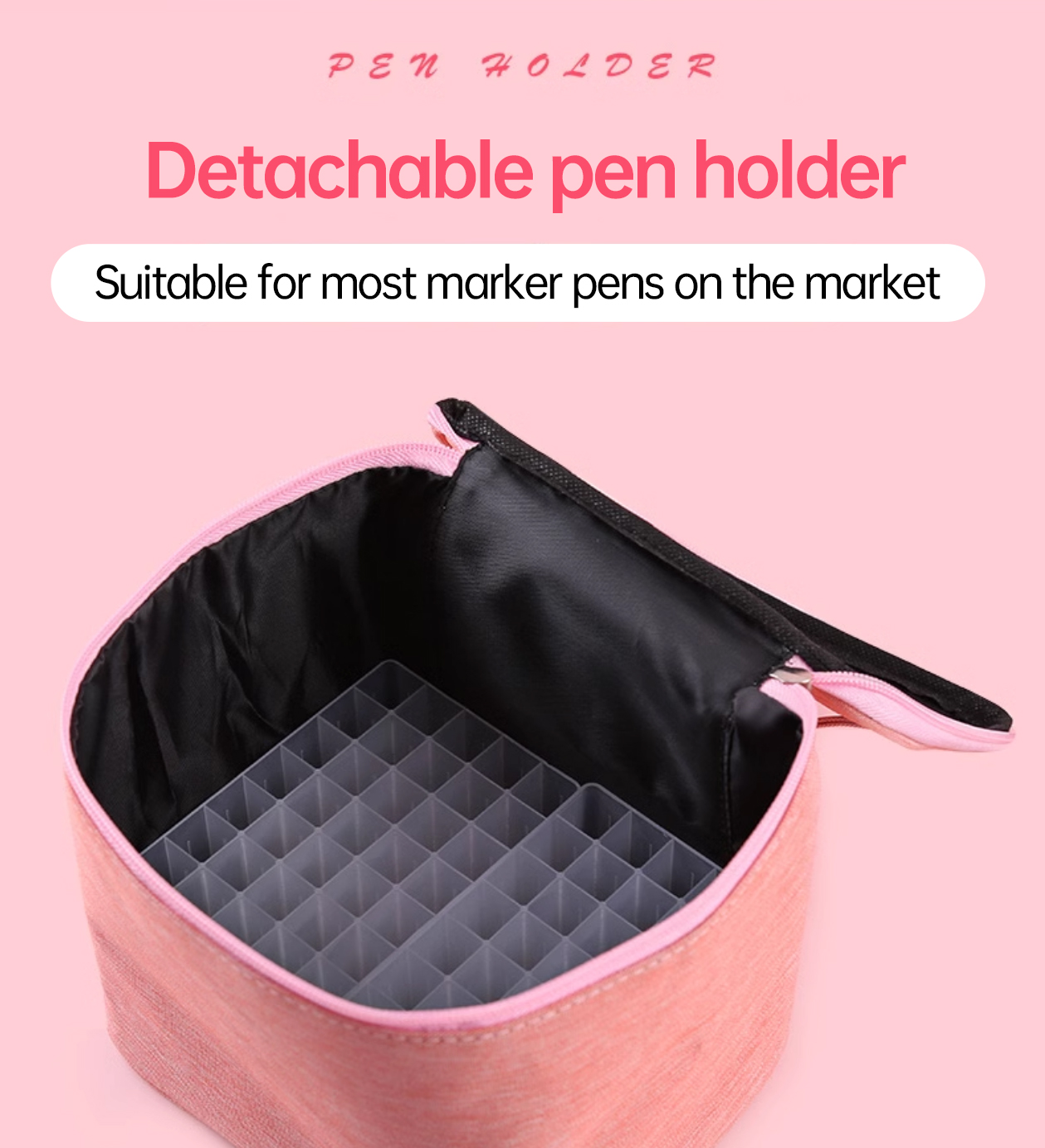 Icolour Zipper Marker Pen Case Larger Capacity Art Markers Canvas Storage Bag 36/48/60/80/168/240pcs Portable Marker Pen Holder