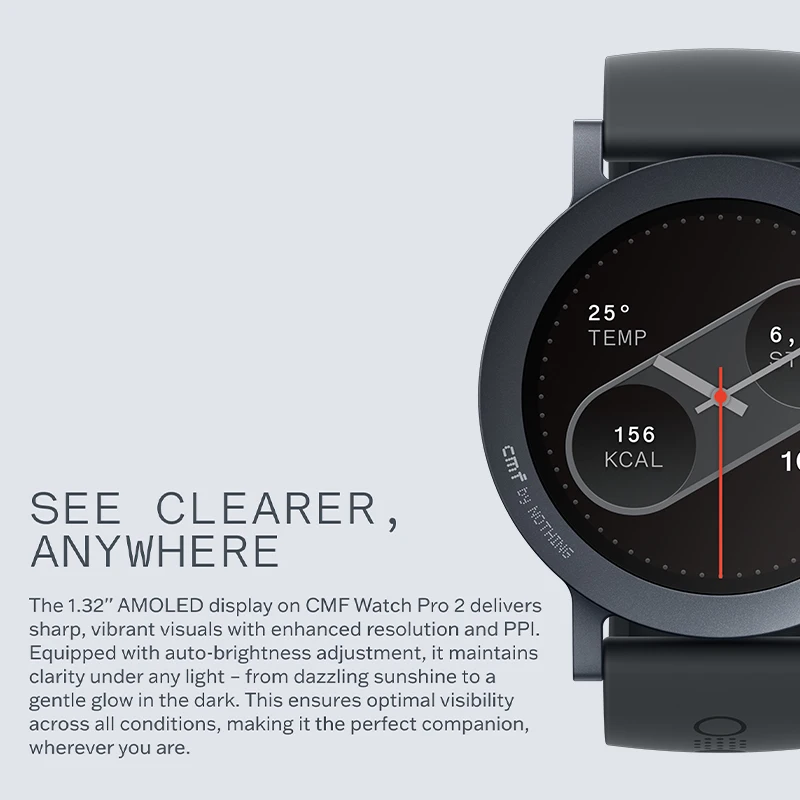 Семейный CMF by Nothing Watch Pro 2 1,32 "AMOLED Bluetooth 5,3 BT звонки с ИИ шумоподавлением watch 2 GPS cmf watch pro 2
