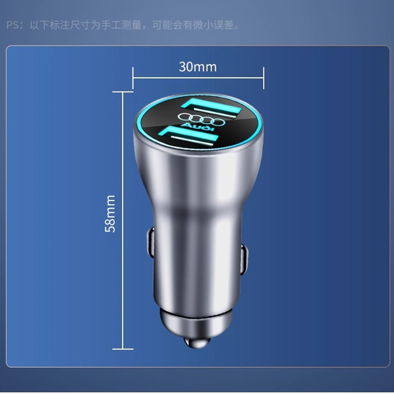 Car Charger Type C Fast Charging USB Ports Adapter For Audi Quattro A3 A4 A6 A5 Q5 A1 Q7 Q3 Q2 Q8 A7 A8 TT S1 SQ5 RSQ3 RSQ8