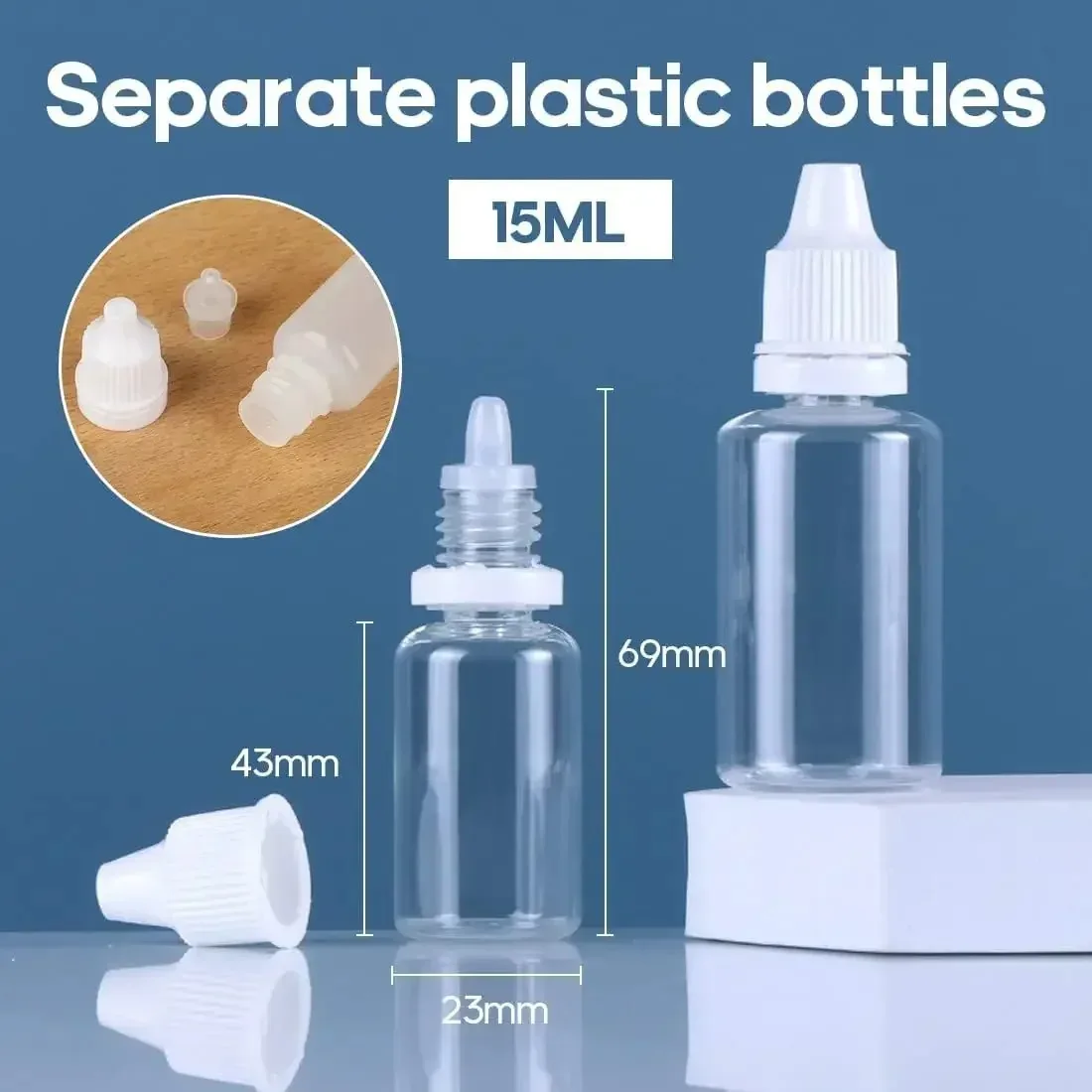 10PCS 3ML/5ML/10ML/15ML/20ML/30ML/50ML Occhi Contagocce Liquido Bottiglie Riutilizzabili Vuote di Plastica Squeezable Vernice Contenitori FAI DA TE