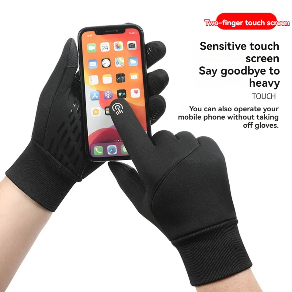 LOOGDEEL guantes de ciclismo motociclista Otoño Invierno cálido Camping para hombres mujeres esquí bicicleta terciopelo pantalla táctil impermeable