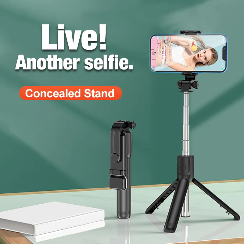 Bluetooth Cell Phone Selfie Stick Tripod Wireless Remote multifunctional Extendable Portable Phone Stand Live Streaming Video